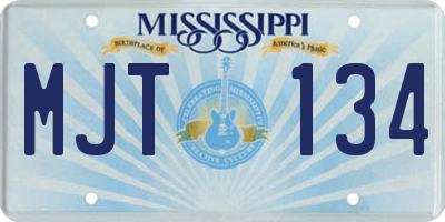 MS license plate MJT134