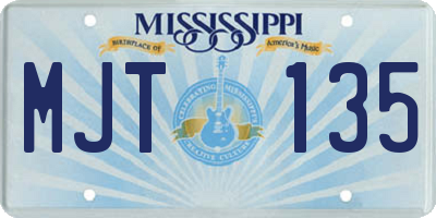 MS license plate MJT135