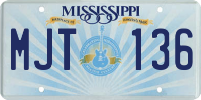 MS license plate MJT136
