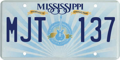 MS license plate MJT137