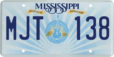 MS license plate MJT138