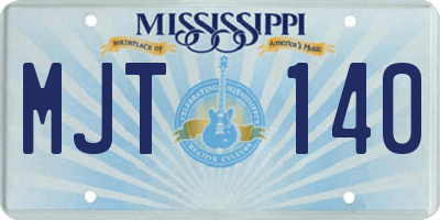 MS license plate MJT140