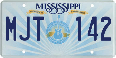 MS license plate MJT142