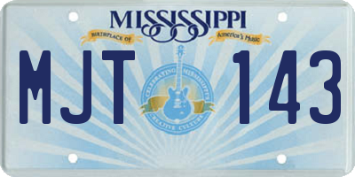MS license plate MJT143