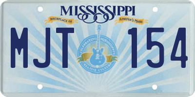 MS license plate MJT154