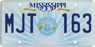 MS license plate MJT163
