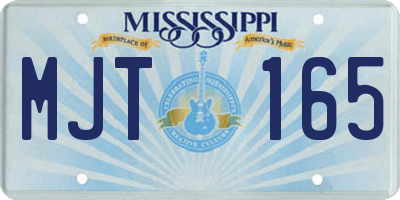 MS license plate MJT165