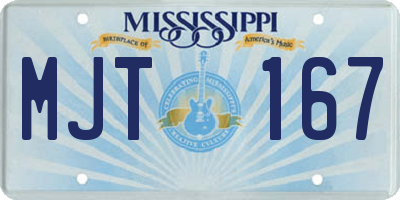 MS license plate MJT167