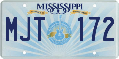 MS license plate MJT172