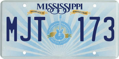 MS license plate MJT173