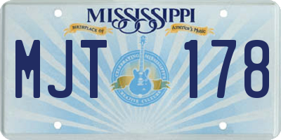 MS license plate MJT178