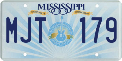 MS license plate MJT179