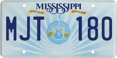 MS license plate MJT180