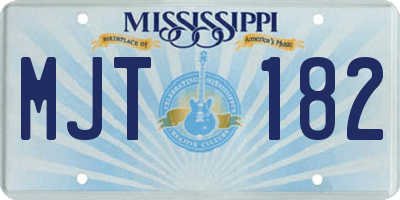 MS license plate MJT182