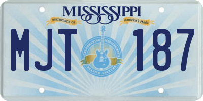 MS license plate MJT187