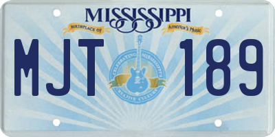 MS license plate MJT189