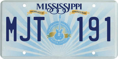 MS license plate MJT191