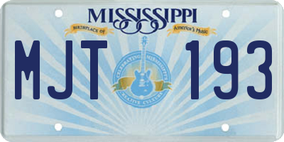 MS license plate MJT193