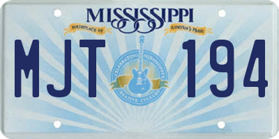 MS license plate MJT194