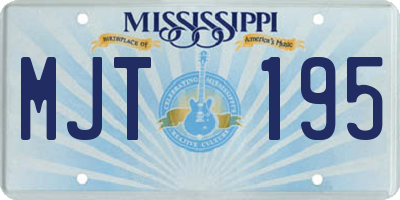 MS license plate MJT195