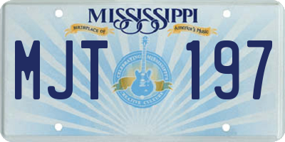 MS license plate MJT197