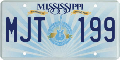 MS license plate MJT199