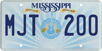 MS license plate MJT200