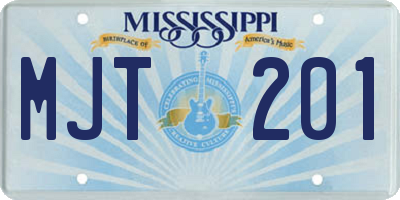 MS license plate MJT201