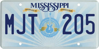 MS license plate MJT205