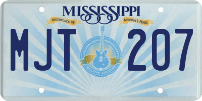 MS license plate MJT207