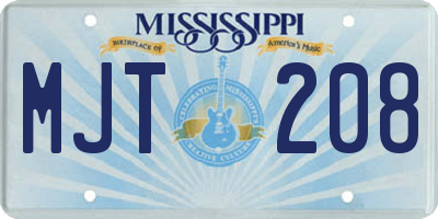 MS license plate MJT208