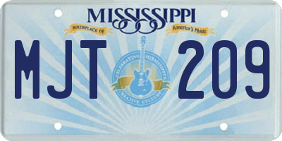 MS license plate MJT209