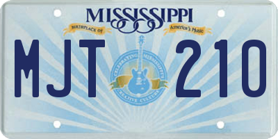 MS license plate MJT210