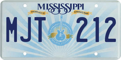 MS license plate MJT212