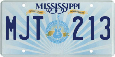 MS license plate MJT213