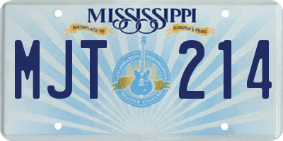MS license plate MJT214