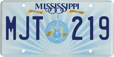 MS license plate MJT219
