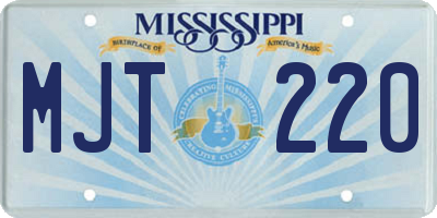MS license plate MJT220