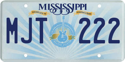 MS license plate MJT222
