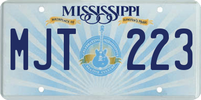 MS license plate MJT223