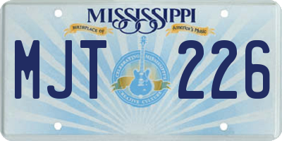 MS license plate MJT226