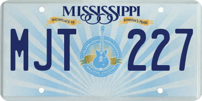 MS license plate MJT227
