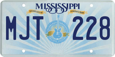 MS license plate MJT228