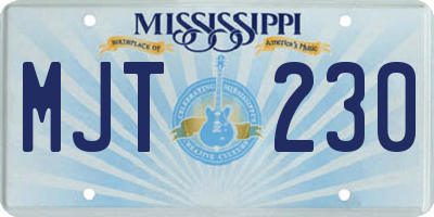 MS license plate MJT230