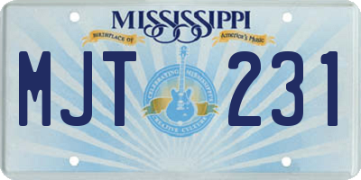 MS license plate MJT231