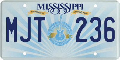 MS license plate MJT236