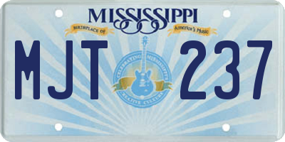 MS license plate MJT237