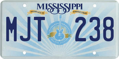 MS license plate MJT238
