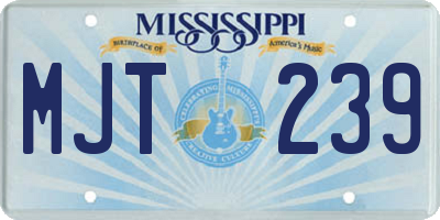 MS license plate MJT239