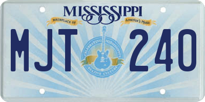 MS license plate MJT240